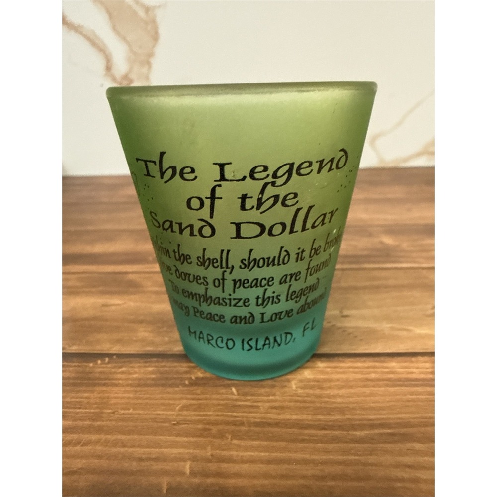 VINTAGE The Legend of the Sand Dollar - Florida -standard shot glass- excellent